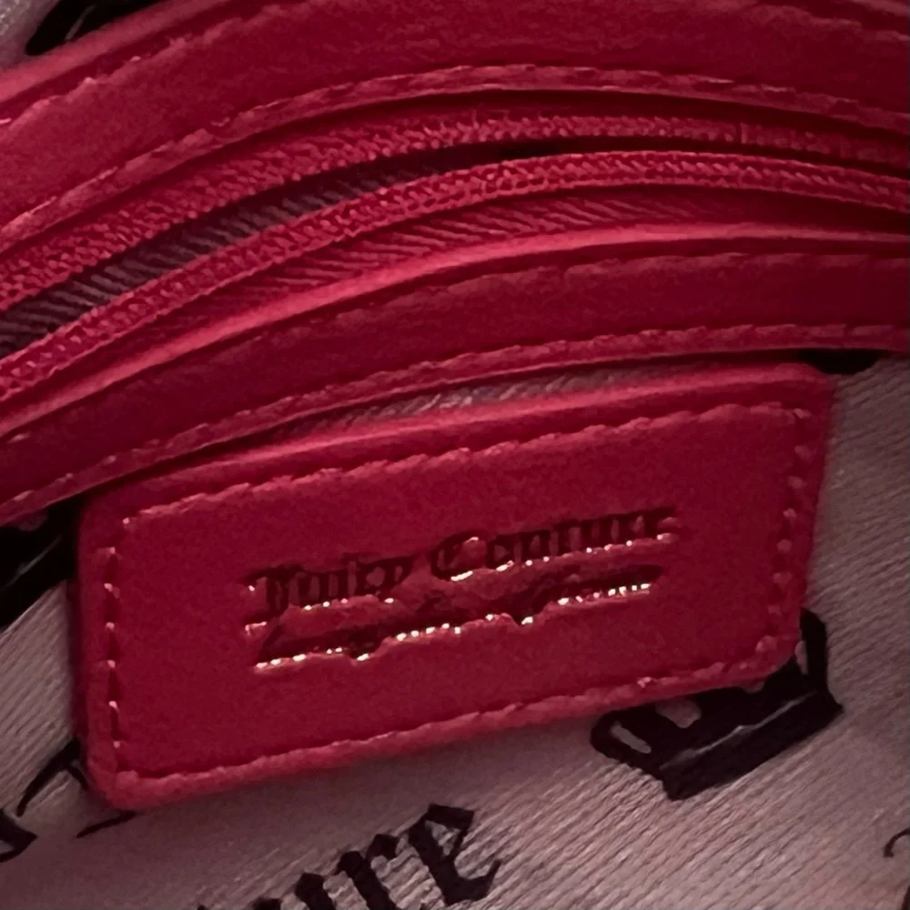 Juicy Couture Bling Bling Roll Barrel Designer Bag Hot Pink Rhinestone Logo Y2K